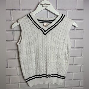 Gymboree Boys Cable Knit Sweater Vest Size 8 - White